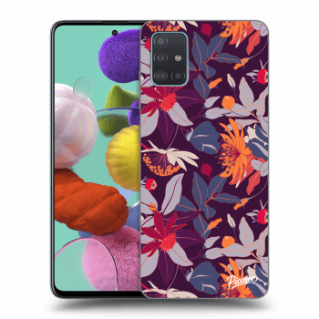 Szilikon tok erre a típusra Samsung Galaxy A51 A515F - Purple Leaf