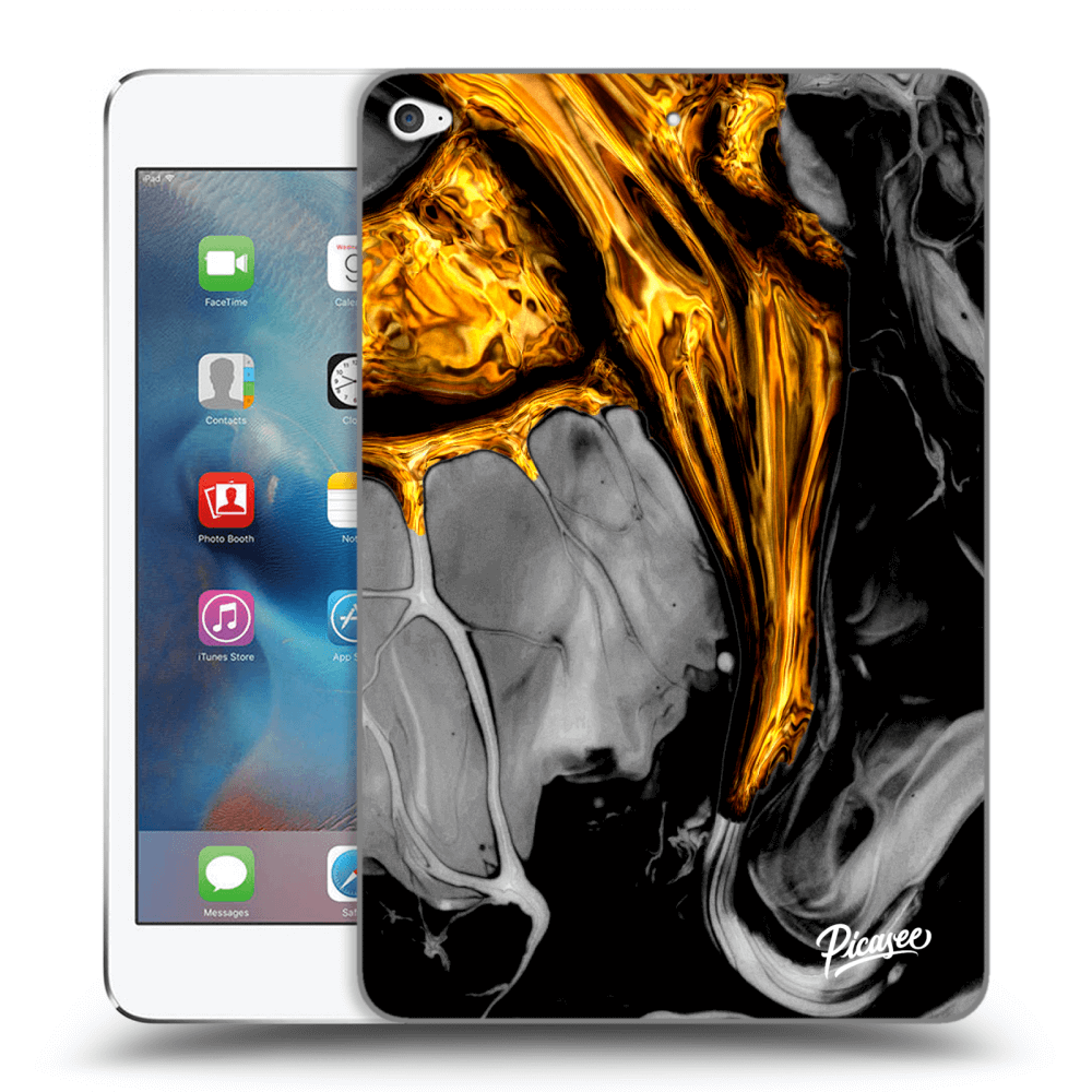Picasee fekete szilikon tok az alábbi táblagépre Apple iPad mini 4 - Black Gold