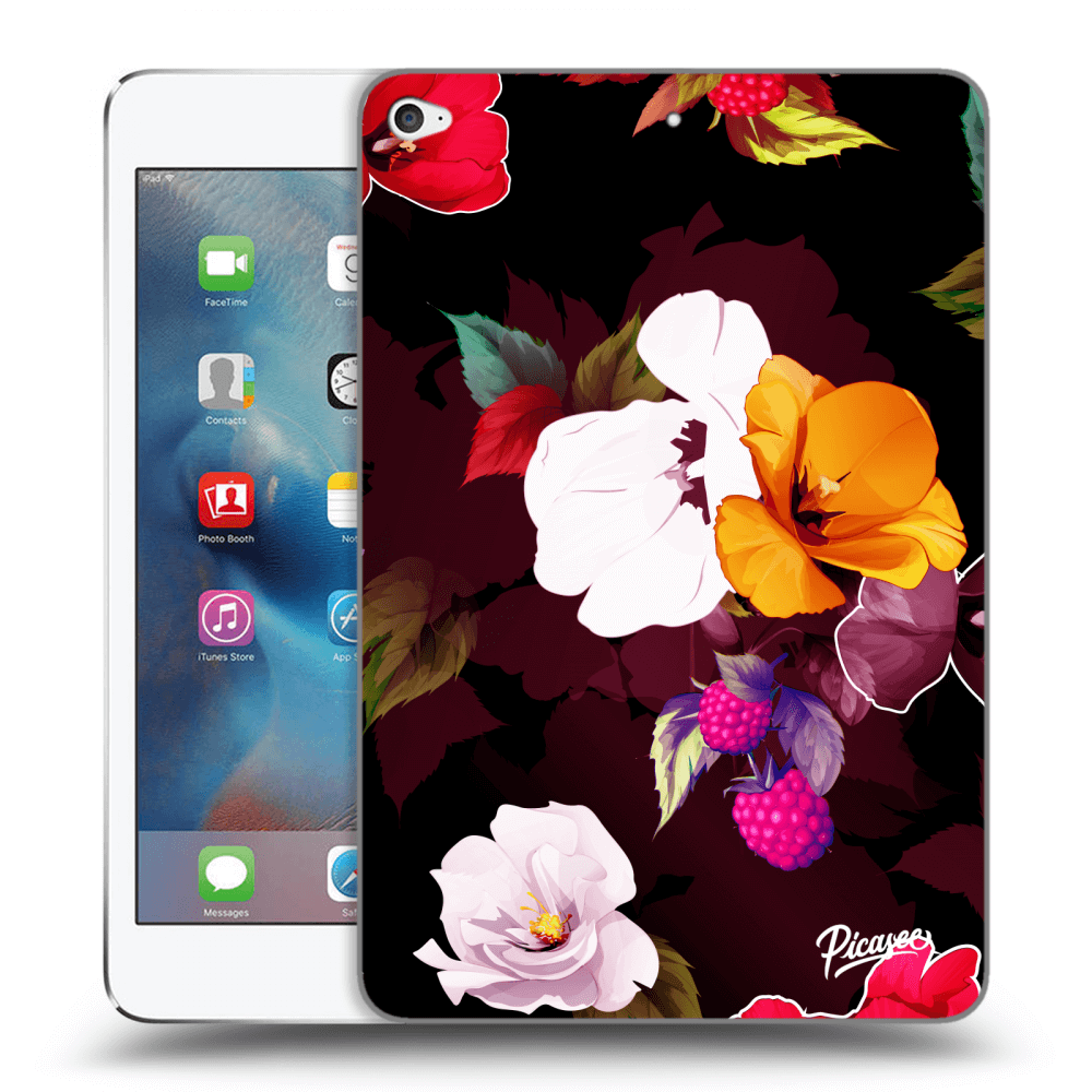 Picasee fekete szilikon tok az alábbi táblagépre Apple iPad mini 4 - Flowers and Berries