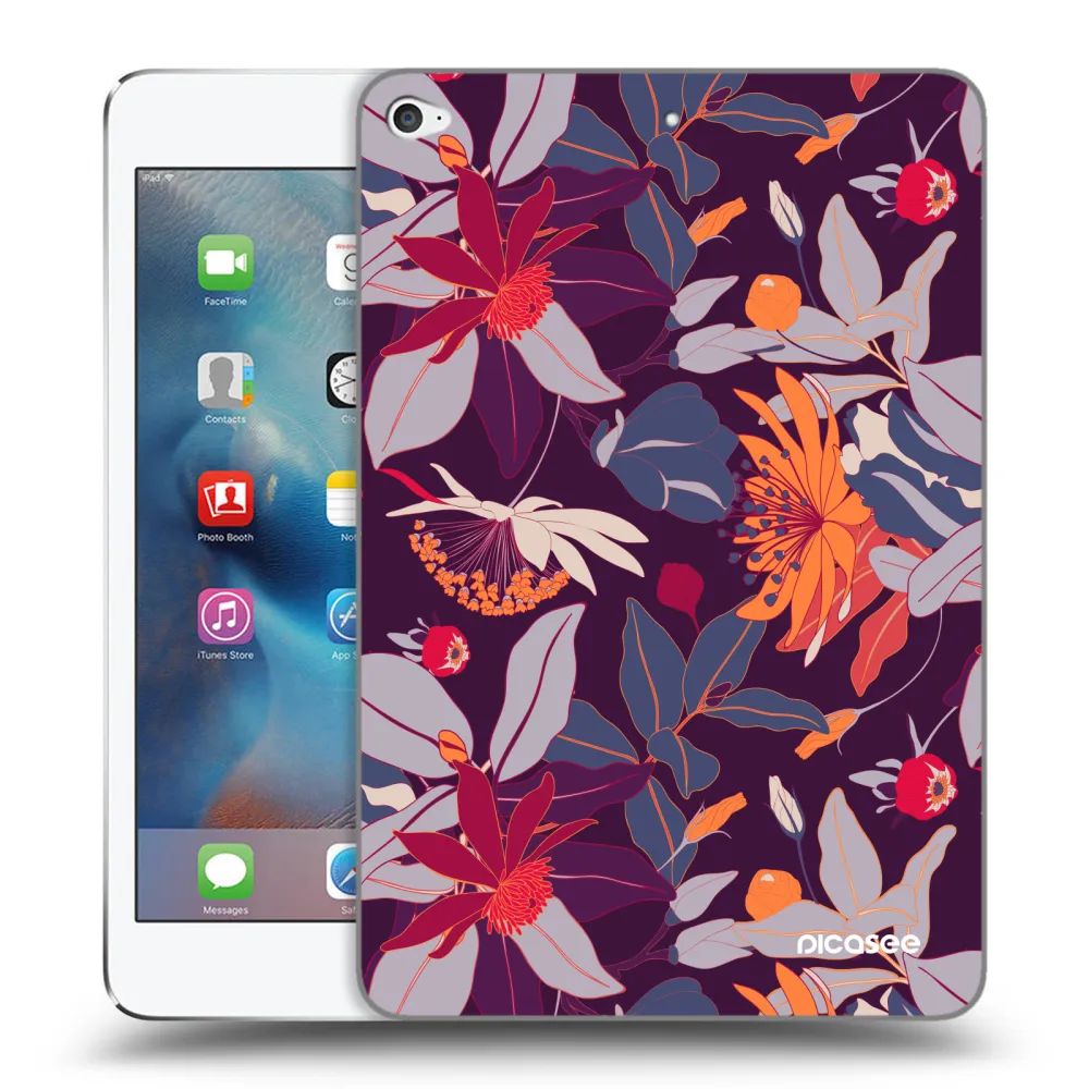Picasee átlátszó szilikon tok az alábbi táblagépre Apple iPad mini 4 - Purple Leaf