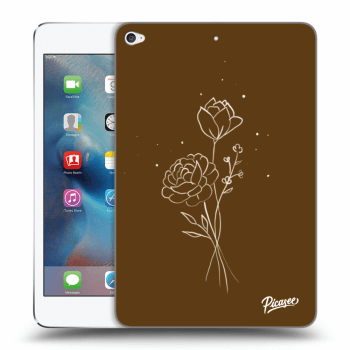 Picasee fekete szilikon tok az alábbi táblagépre Apple iPad mini 4 - Brown flowers