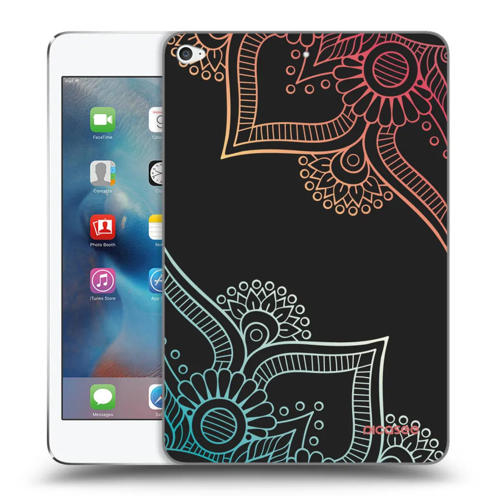 Picasee fekete szilikon tok az alábbi táblagépre Apple iPad mini 4 - Flowers pattern
