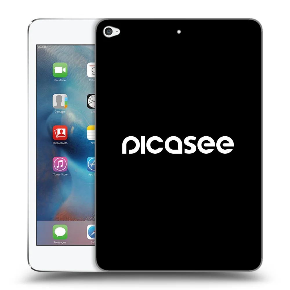 Picasee fekete szilikon tok az alábbi táblagépre Apple iPad mini 4 - Picasee - new logo - white