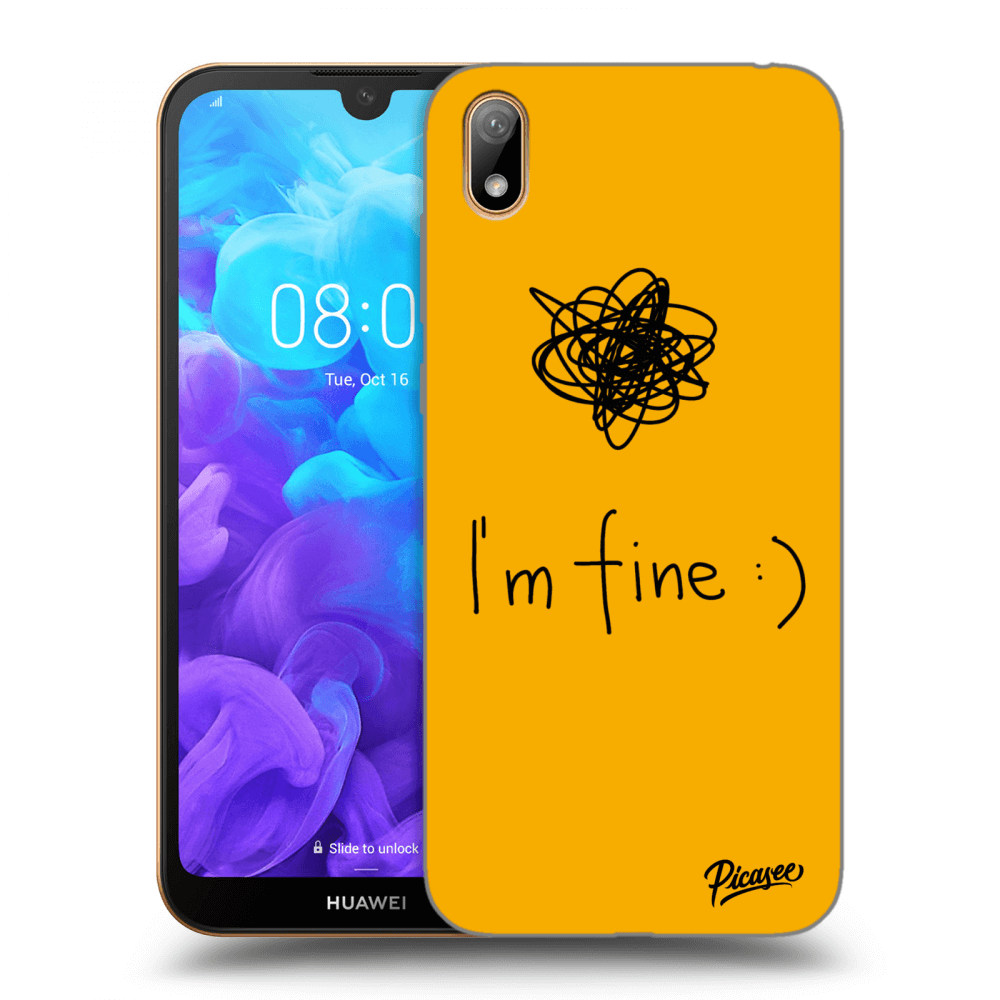 Picasee átlátszó szilikon tok az alábbi mobiltelefonokra Huawei Y5 2019 - I am fine