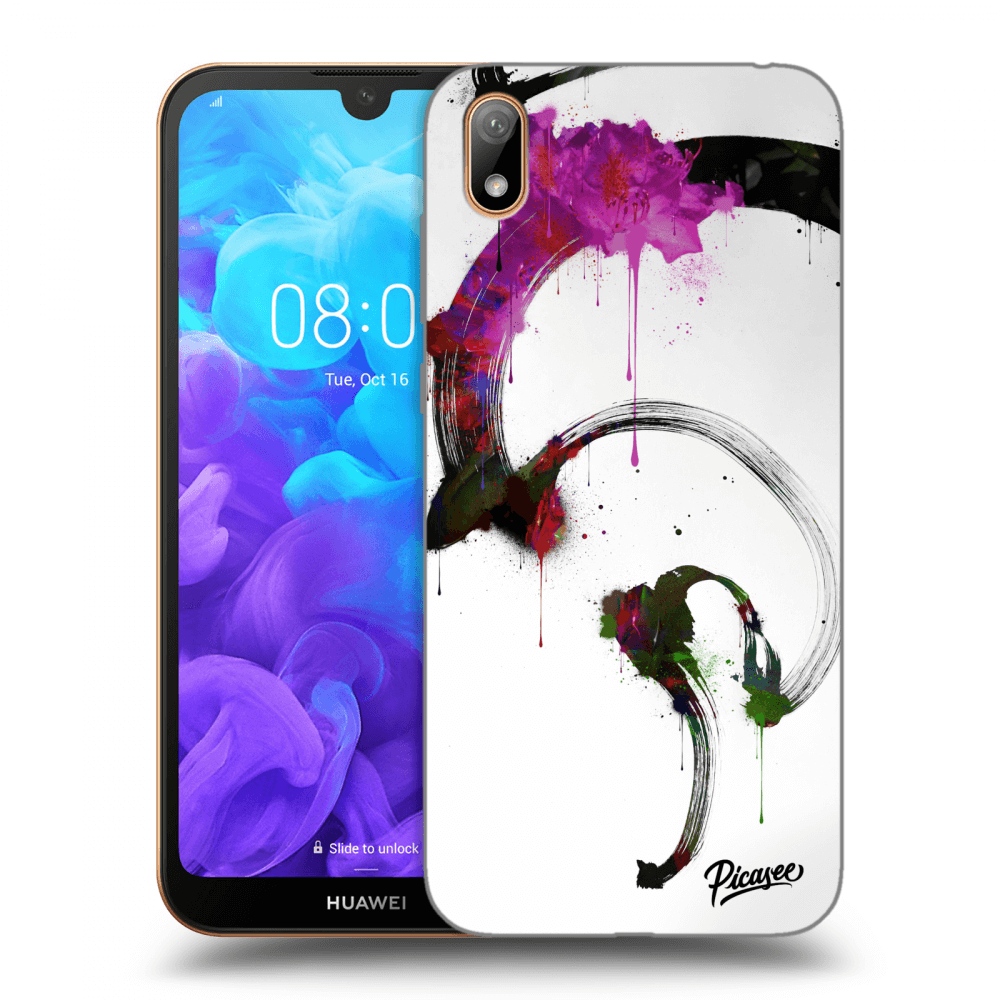 Picasee fekete szilikon tok az alábbi mobiltelefonokra Huawei Y5 2019 - Peony White
