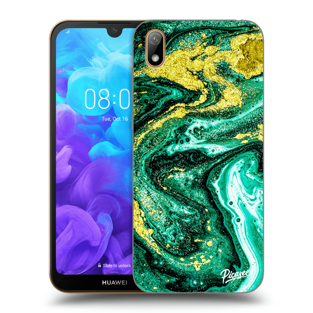 Picasee fekete szilikon tok az alábbi mobiltelefonokra Huawei Y5 2019 - Green Gold