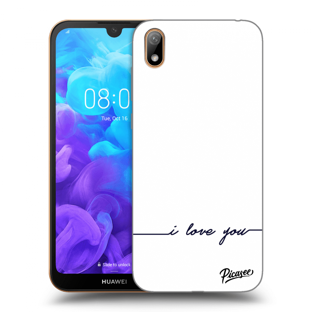 Picasee átlátszó szilikon tok az alábbi mobiltelefonokra Huawei Y5 2019 - I love you