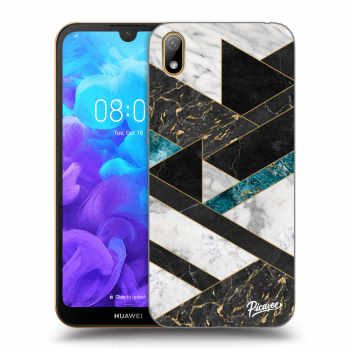 Picasee fekete szilikon tok az alábbi mobiltelefonokra Huawei Y5 2019 - Dark geometry