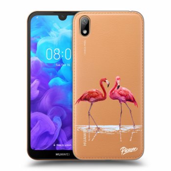 Picasee átlátszó szilikon tok az alábbi mobiltelefonokra Huawei Y5 2019 - Flamingos couple