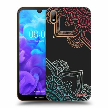 Picasee fekete szilikon tok az alábbi mobiltelefonokra Huawei Y5 2019 - Flowers pattern