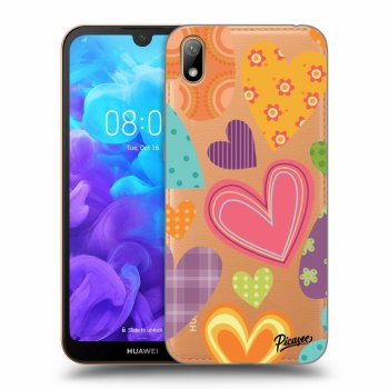 Picasee átlátszó szilikon tok az alábbi mobiltelefonokra Huawei Y5 2019 - Colored heart