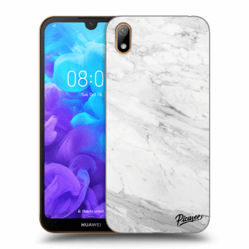 Picasee átlátszó szilikon tok az alábbi mobiltelefonokra Huawei Y5 2019 - White marble