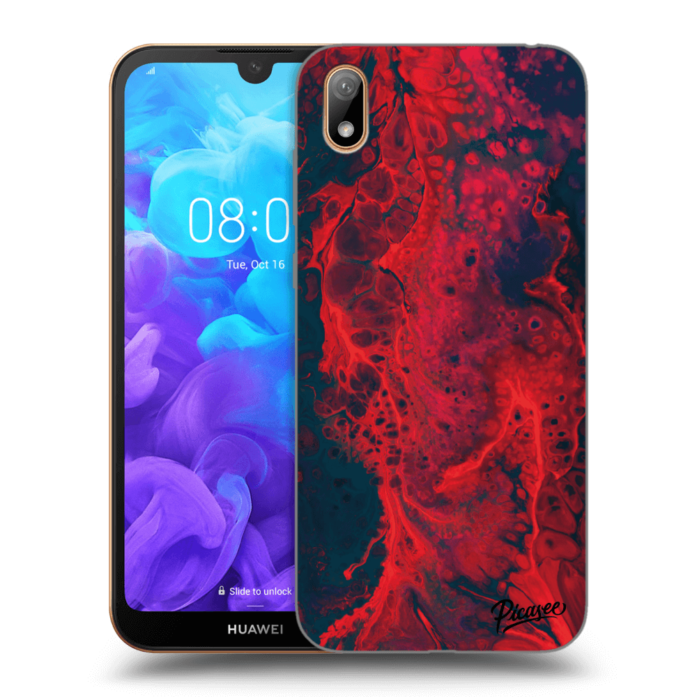 Picasee átlátszó szilikon tok az alábbi mobiltelefonokra Huawei Y5 2019 - Organic red