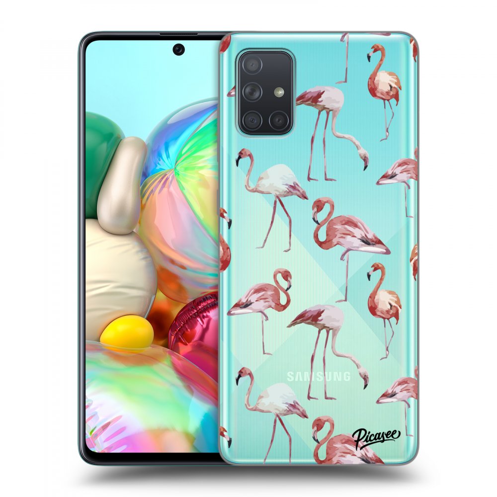 Picasee átlátszó szilikon tok az alábbi mobiltelefonokra Samsung Galaxy A71 A715F - Flamingos