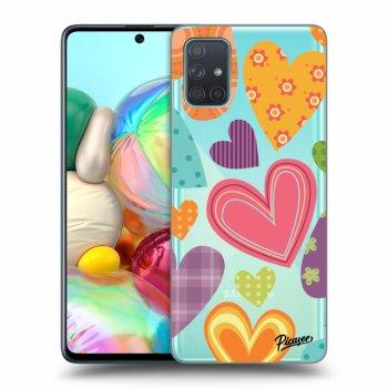Picasee átlátszó szilikon tok az alábbi mobiltelefonokra Samsung Galaxy A71 A715F - Colored heart