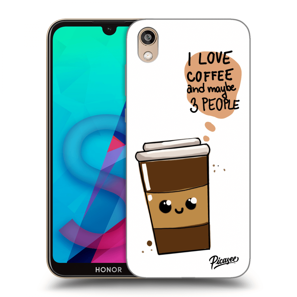 Picasee fekete szilikon tok az alábbi mobiltelefonokra Honor 8S - Cute coffee