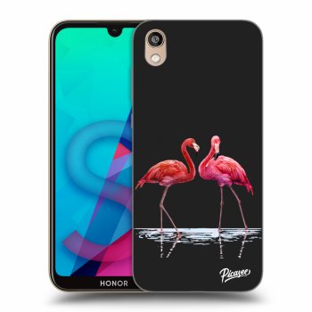 Picasee fekete szilikon tok az alábbi mobiltelefonokra Honor 8S - Flamingos couple