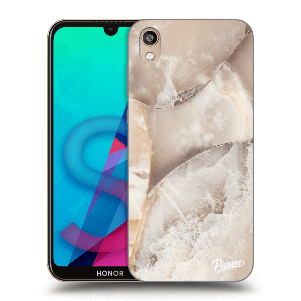 Picasee fekete szilikon tok az alábbi mobiltelefonokra Honor 8S - Cream marble
