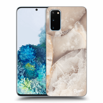 Szilikon tok erre a típusra Samsung Galaxy S20 G980F - Cream marble