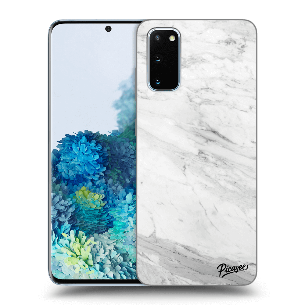 Picasee átlátszó szilikon tok az alábbi mobiltelefonokra Samsung Galaxy S20 G980F - White marble