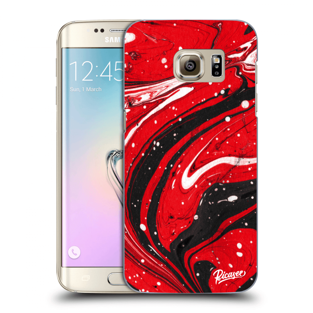 Picasee átlátszó szilikon tok az alábbi mobiltelefonokra Samsung Galaxy S7 Edge G935F - Red black