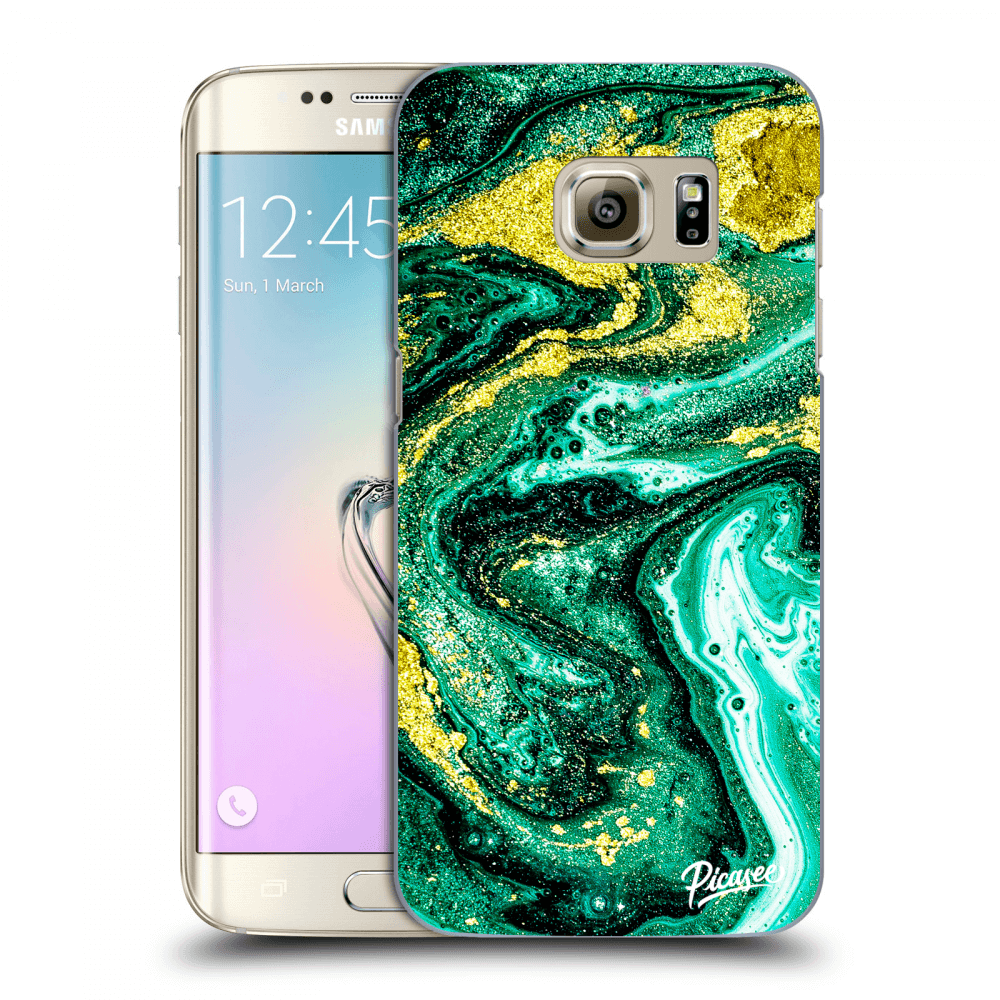 Picasee átlátszó szilikon tok az alábbi mobiltelefonokra Samsung Galaxy S7 Edge G935F - Green Gold