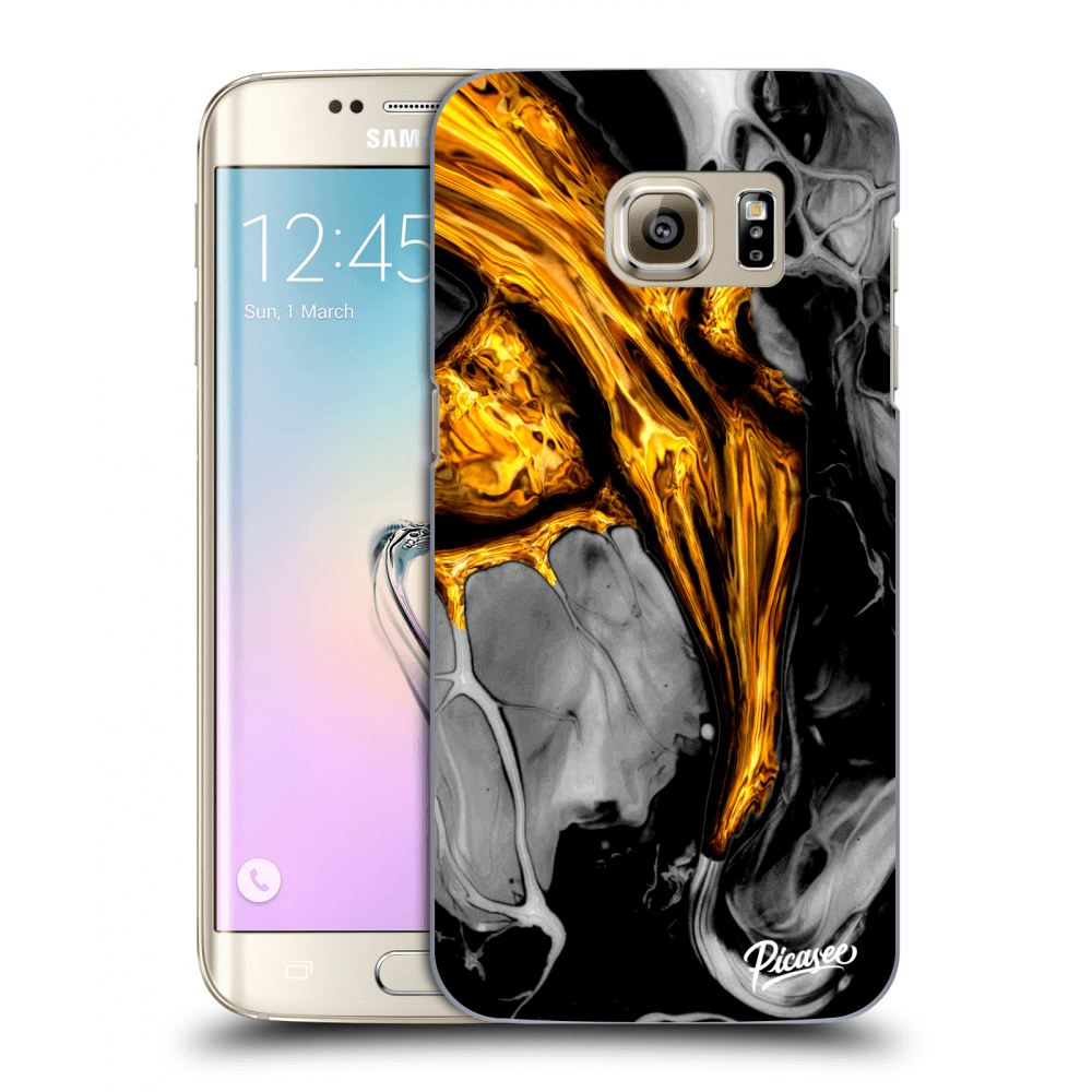 Picasee átlátszó szilikon tok az alábbi mobiltelefonokra Samsung Galaxy S7 Edge G935F - Black Gold
