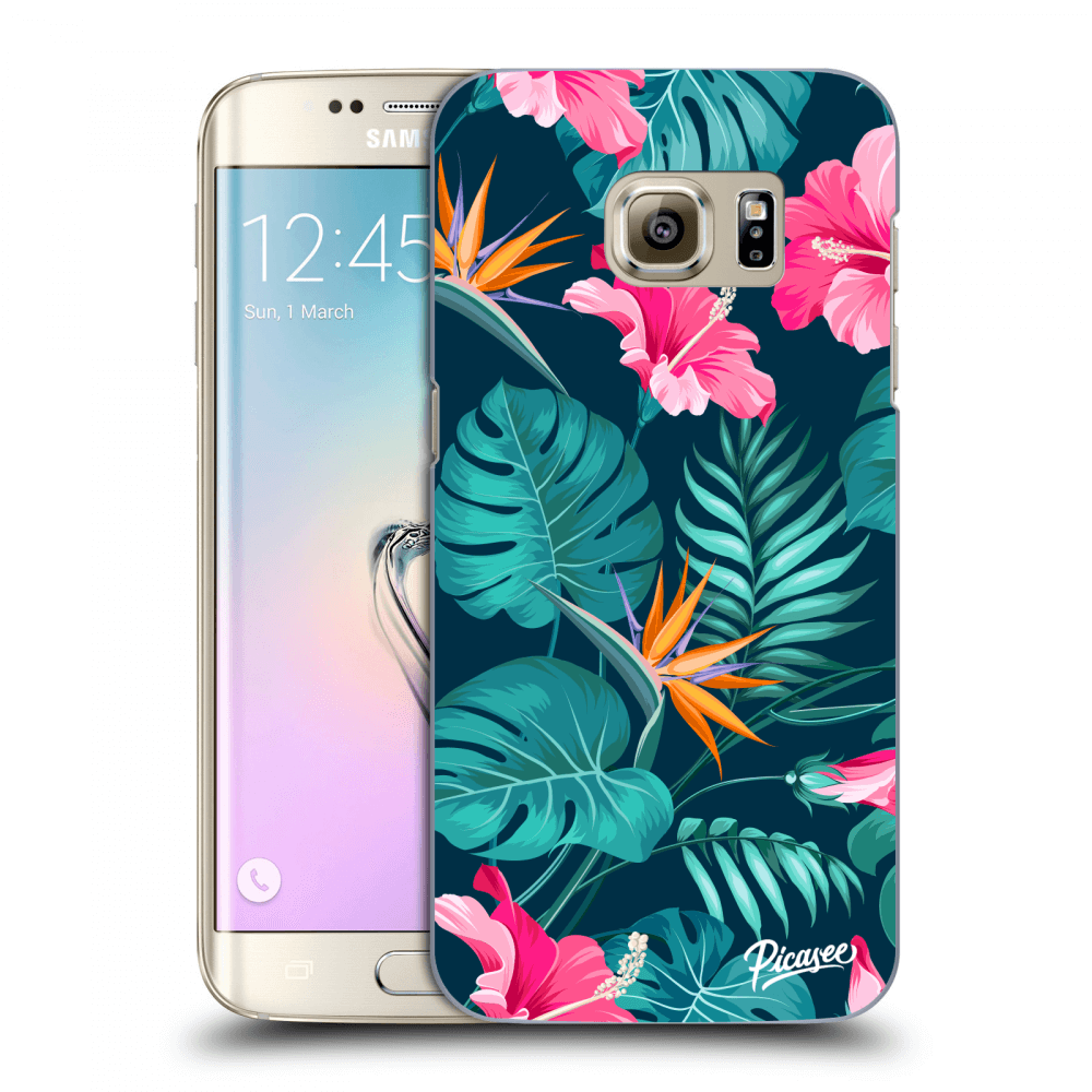 Picasee átlátszó szilikon tok az alábbi mobiltelefonokra Samsung Galaxy S7 Edge G935F - Pink Monstera