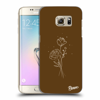 Picasee átlátszó szilikon tok az alábbi mobiltelefonokra Samsung Galaxy S7 Edge G935F - Brown flowers
