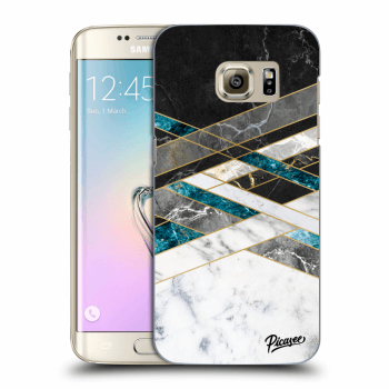 Picasee átlátszó szilikon tok az alábbi mobiltelefonokra Samsung Galaxy S7 Edge G935F - Black & White geometry