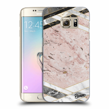Picasee átlátszó szilikon tok az alábbi mobiltelefonokra Samsung Galaxy S7 Edge G935F - Pink geometry