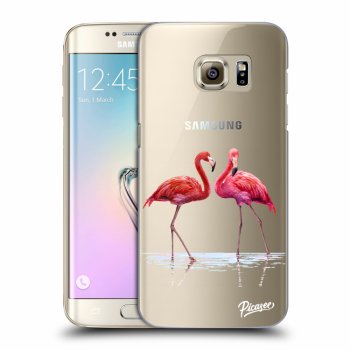 Picasee átlátszó szilikon tok az alábbi mobiltelefonokra Samsung Galaxy S7 Edge G935F - Flamingos couple