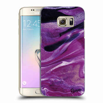 Picasee átlátszó szilikon tok az alábbi mobiltelefonokra Samsung Galaxy S7 Edge G935F - Purple glitter