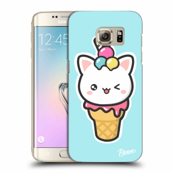 Picasee átlátszó szilikon tok az alábbi mobiltelefonokra Samsung Galaxy S7 Edge G935F - Ice Cream Cat