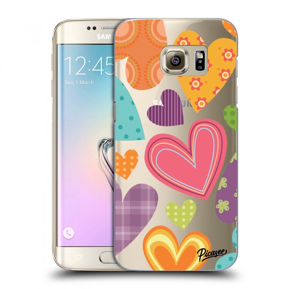 Picasee átlátszó szilikon tok az alábbi mobiltelefonokra Samsung Galaxy S7 Edge G935F - Colored heart