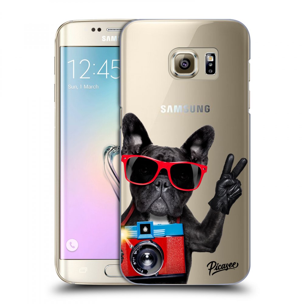Picasee átlátszó szilikon tok az alábbi mobiltelefonokra Samsung Galaxy S7 Edge G935F - French Bulldog