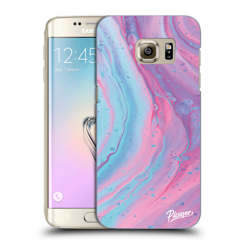 Picasee átlátszó szilikon tok az alábbi mobiltelefonokra Samsung Galaxy S7 Edge G935F - Pink liquid