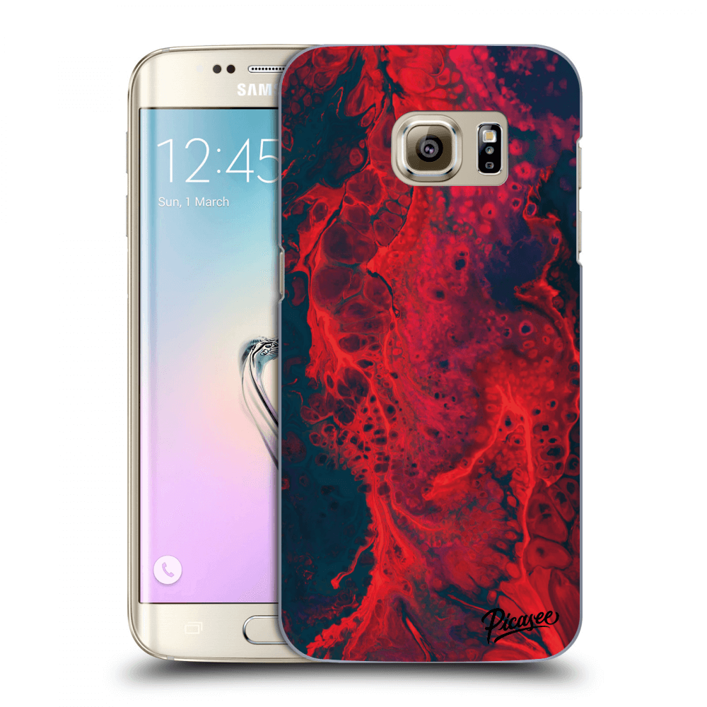 Picasee átlátszó szilikon tok az alábbi mobiltelefonokra Samsung Galaxy S7 Edge G935F - Organic red