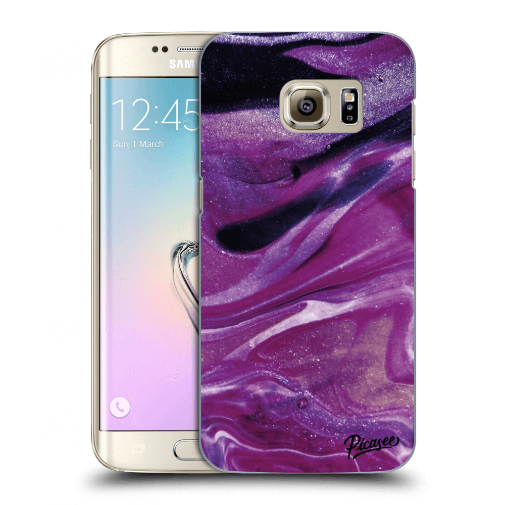 Picasee átlátszó szilikon tok az alábbi mobiltelefonokra Samsung Galaxy S7 Edge G935F - Purple glitter