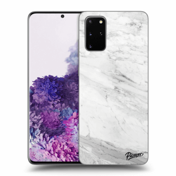 Picasee fekete szilikon tok az alábbi mobiltelefonokra Samsung Galaxy S20+ G985F - White marble