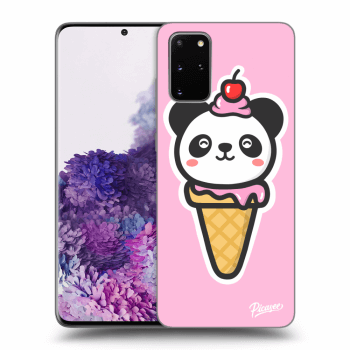 Picasee fekete szilikon tok az alábbi mobiltelefonokra Samsung Galaxy S20+ G985F - Ice Cream Panda
