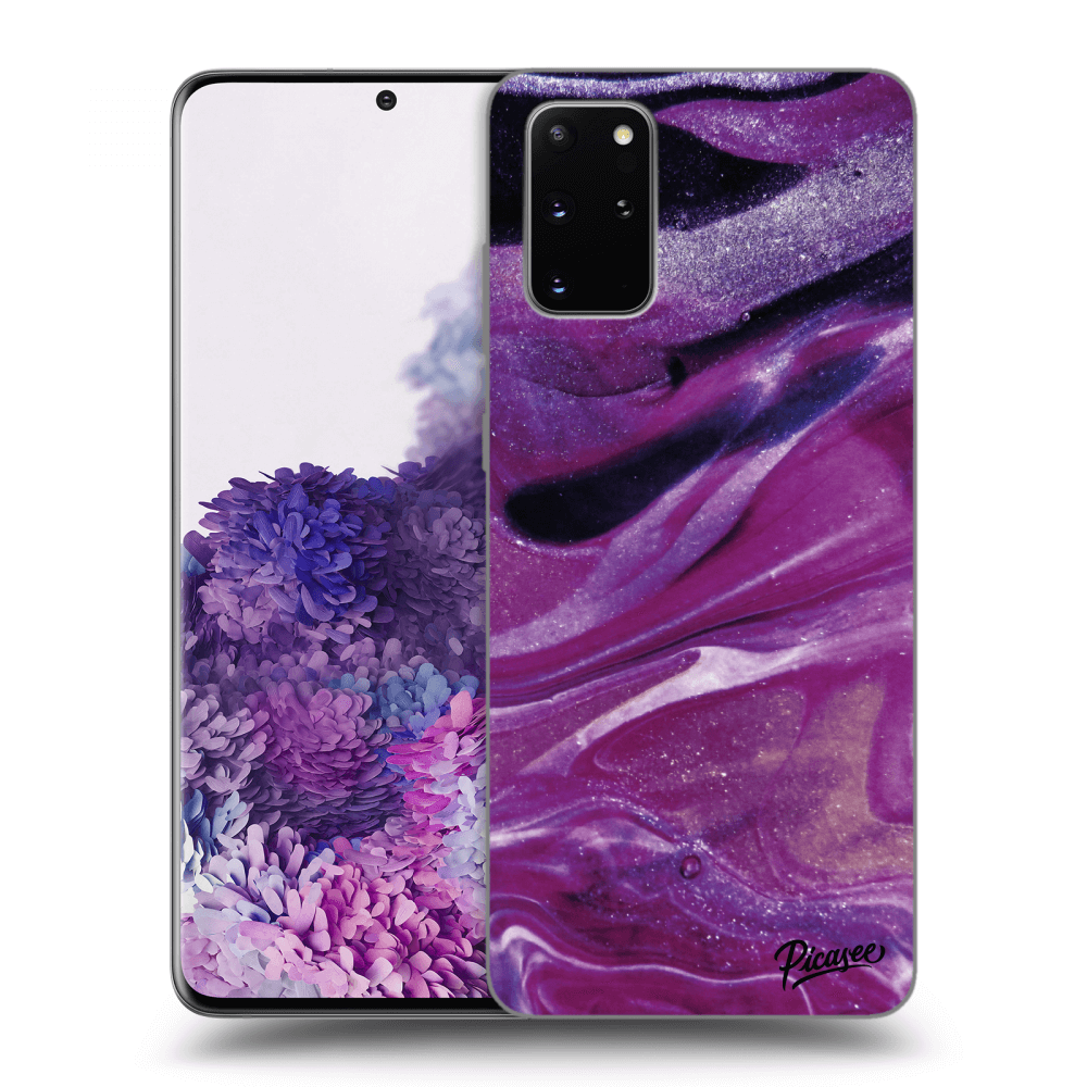 Picasee átlátszó szilikon tok az alábbi mobiltelefonokra Samsung Galaxy S20+ G985F - Purple glitter