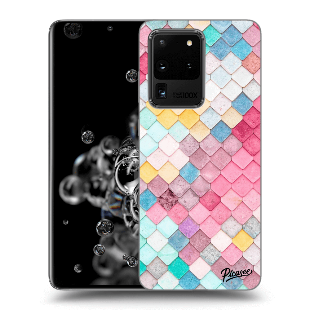 Picasee fekete szilikon tok az alábbi mobiltelefonokra Samsung Galaxy S20 Ultra 5G G988F - Colorful roof