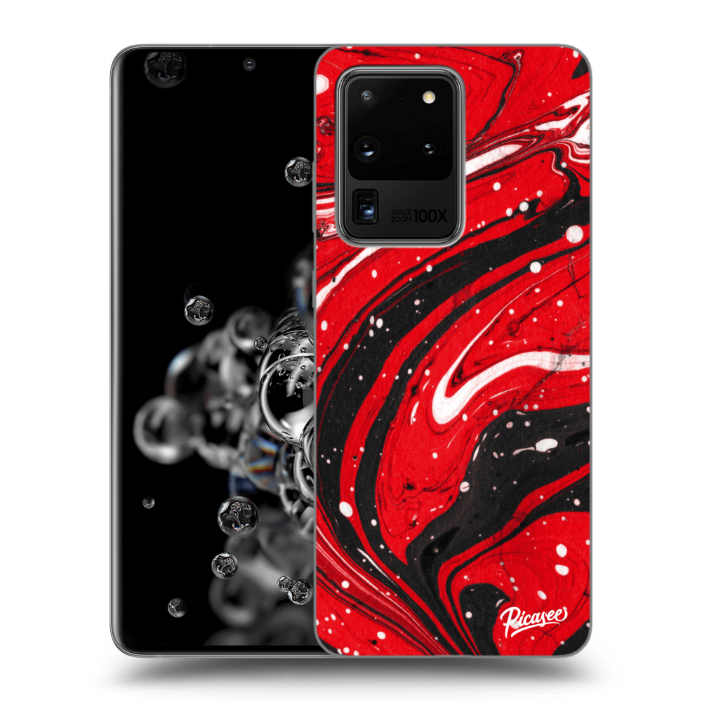 Picasee átlátszó szilikon tok az alábbi mobiltelefonokra Samsung Galaxy S20 Ultra 5G G988F - Red black