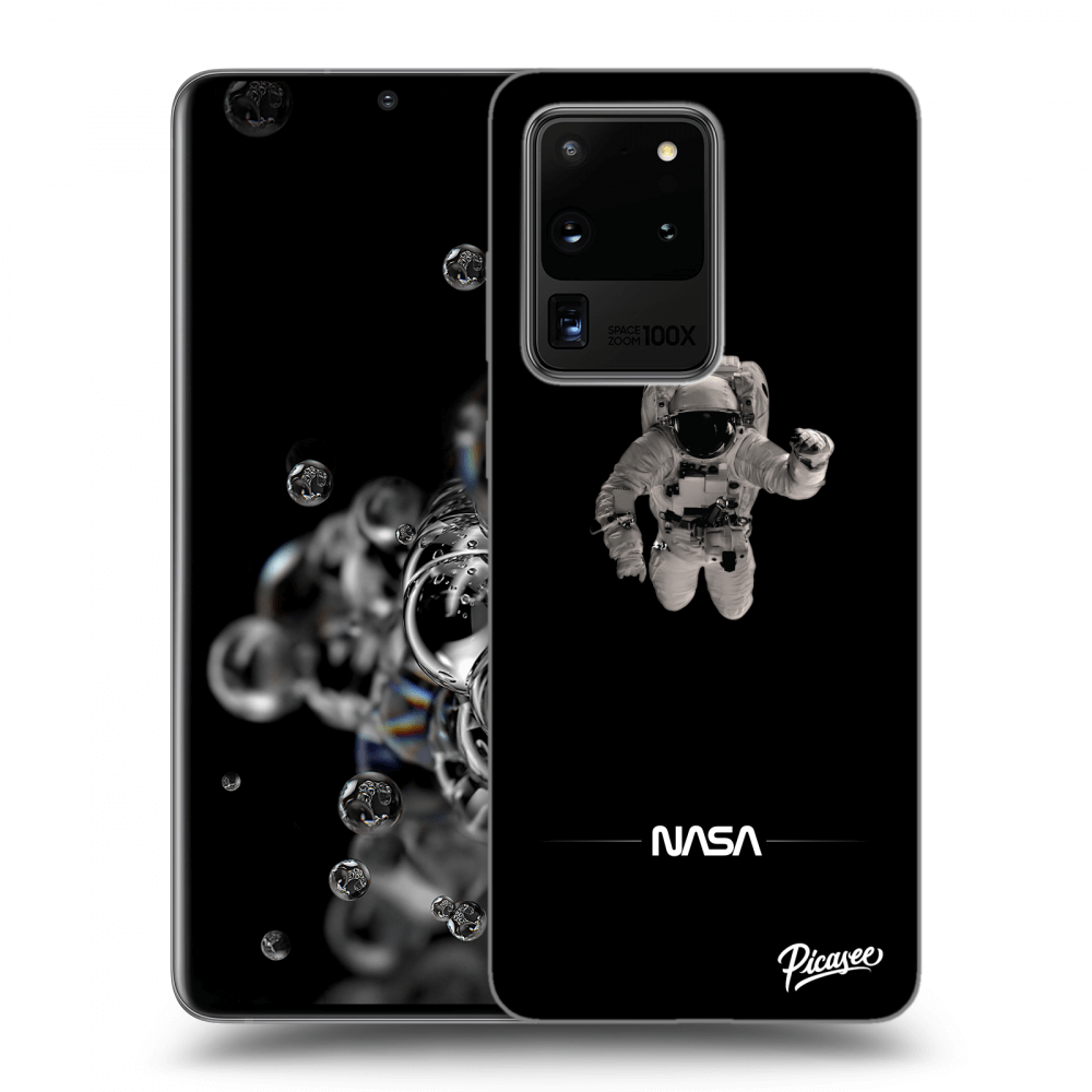 Picasee fekete szilikon tok az alábbi mobiltelefonokra Samsung Galaxy S20 Ultra 5G G988F - Astronaut Minimal