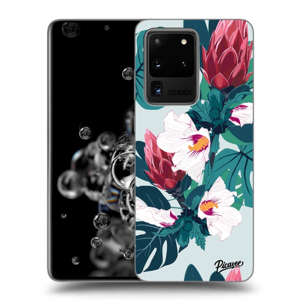 Picasee fekete szilikon tok az alábbi mobiltelefonokra Samsung Galaxy S20 Ultra 5G G988F - Rhododendron