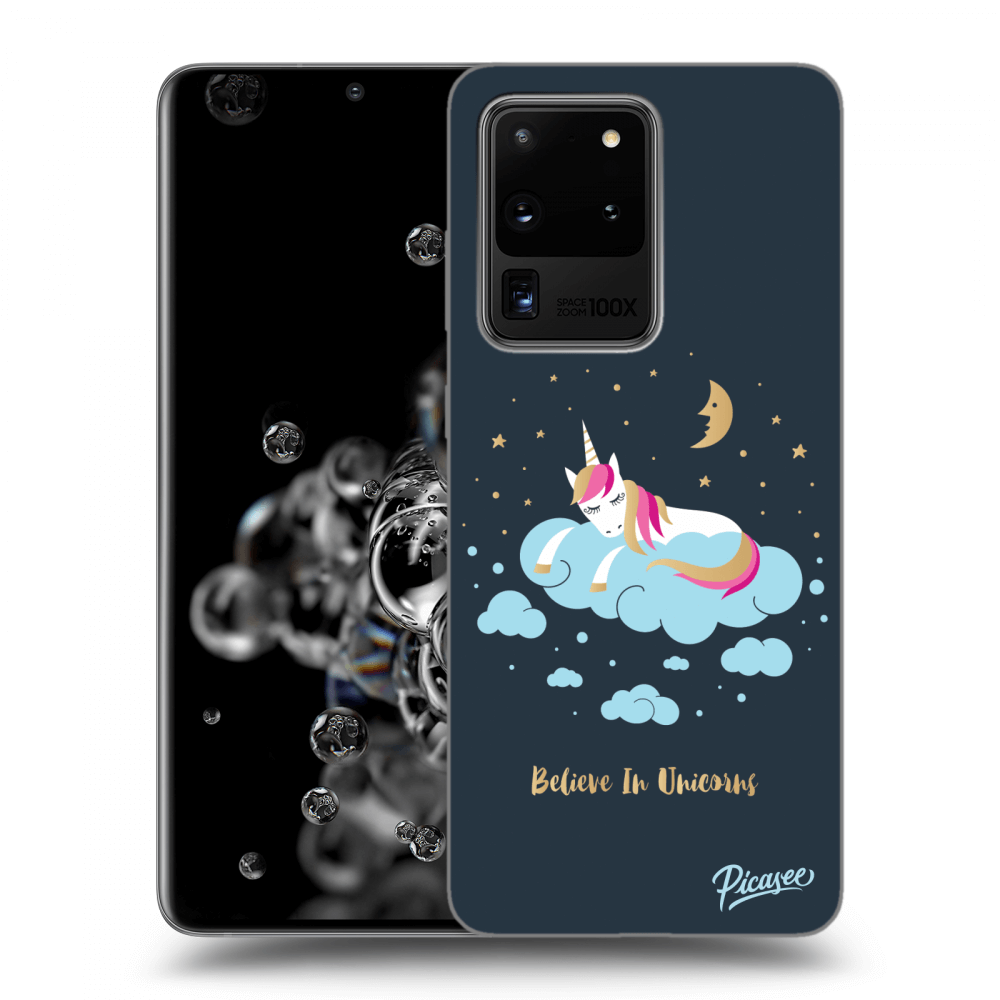 Picasee átlátszó szilikon tok az alábbi mobiltelefonokra Samsung Galaxy S20 Ultra 5G G988F - Believe In Unicorns