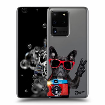 Picasee átlátszó szilikon tok az alábbi mobiltelefonokra Samsung Galaxy S20 Ultra 5G G988F - French Bulldog