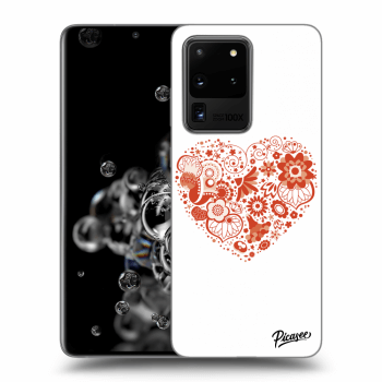 Picasee fekete szilikon tok az alábbi mobiltelefonokra Samsung Galaxy S20 Ultra 5G G988F - Big heart