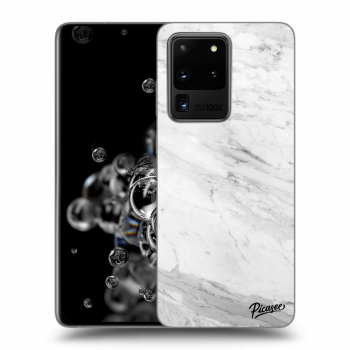 Picasee átlátszó szilikon tok az alábbi mobiltelefonokra Samsung Galaxy S20 Ultra 5G G988F - White marble